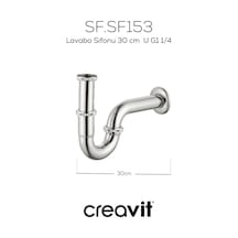 Creavit Lavabo Sifonu 30 Cm U G1 1/4 Krom