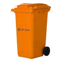 240 Litre Turuncu Plastik Çöp Konteyneri Hey Çelik Pk - 095