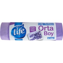 Life Lavanta Kokulu Büzgülü Orta Boy Çöp Torbası Mor 55 x 60 CM