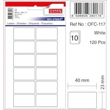 Tanex Etiket Ofc-117 23x40mm 10lu 2 Adet