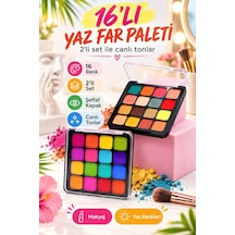 16 Lı Yaz Far Paleti - 2 Li Set Çok Renkli