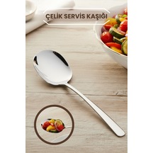 Lüx Paslanmaz Çelik Servis Kaşığı 21 Cm - Sunum Kaşığı - Salata Kaşığı