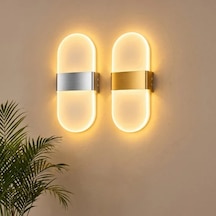 Modern Kapsül Oval Tasarım Led Dekoratif Duvar Apliği Krom Diğer