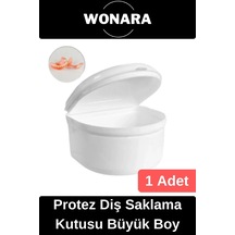 Diş Kapaklı Dayanıklı Plastik Hijyenik Gece Plak Tat İçermez Protez Diş Saklama Kutusu Büyük Boy