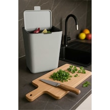 Flip 6 Lt Banyo Mutfak Tezgah Üstü Çöp Kovası - Gri-7360