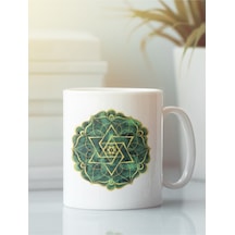 Beyaz Kupa Bardak Kutsal Geometri Yoga Meditasyon