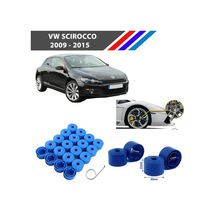 Otozet - Vw Scirocco Bijon Civata Kapağı Mavi Renk 20 Adetli Set 17mm 1k06011739b9