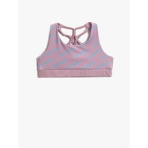 Koton Yarım Atlet Sporcu Arkası Çapraz Askılı Baskılı Pembe Desenli 2skg30118ak