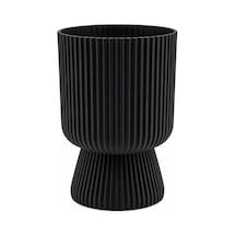 Omnipazar So-ltsa01 Lotus Ayaklı Plastik Vazo Çiçek Saksı 1.8 Litre No: 1 Siyah