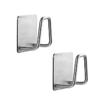 Microcase Güçlü Yapışkanlı Metal Banyo Mutfak Eşya Havlu Vb Ürün Askılığı Al4467-2 Adet Gümüş Diğer