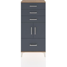 Hyperion Dolap Tek Raflı 4 Çekmeceli 2 Kapaklı 60x44x134 Çam-antrasit Atlas Çam