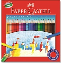 Faber Castell Faber-Castell Karton Kutu Kuru Boya Kalemi 24 Renk Tam Boy
