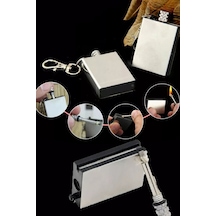 Metal Kibrit Tükenmeyen Kamp Outdoor Kibrit Anahtarlık Metal Kibrit Seti Mini Cep Boy Kibrit Gümüş