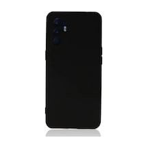 Oppo Reno 6 Uyumlu Kılıf Nano İçi Kadife Silikon - Siyah