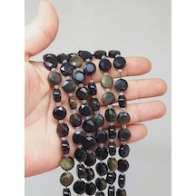 Golden Obsidyen Taşı 5.5x9.5mm Yarım Dizi 49906 18cm Uzunluğundadır Çok Renkli