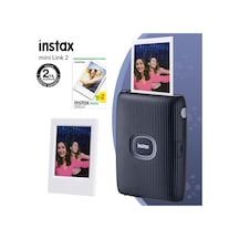 Fujifilm Instax Mini Link 2 Akıllı Telefon Yazıcısı + 20li Mini Film + Çerçeve Mavi