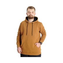 Mode Xl Büyük Beden Sweat Kapşon Kangoroo Pocket Basic 20562 Camel 001