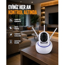 Full Hd Akıllı Ip Kamera Gece Görüşlü, Hareket Sensörlü, Çift Yönlü Ses Ve Online Kayıt Özellikli 90721840