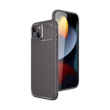 Apple Uyumlu iPhone 15 Kılıf Auto Focus Karbon Kapak - Gri