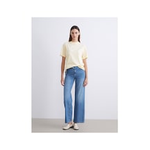 LC Waikiki Alıta Cıty Farkıyla Lcw Jeans İndigo Denim Düz Wideleg Yüksek Bel Geniş Paça Kadın Jean Pantolon İndigo - 925401621 İndigo