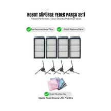 Dreame L40s Pro Ultra İle Uyumlu 4 Yan Fırça 4 Filtre 1 Temizlik Bezi 10.0