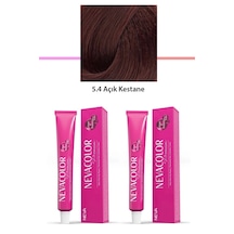 Hubrendy Tedarik 2 Li Set Premium 5.4 Açık Kestane - Kalıcı Krem Saç Boyası 2 X 50 G Tüp