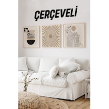 Ahşap Çerçeveli Mdf Kare Tablo Seti Salon Ve Oturma Odası Için Kr4002 32 X 32