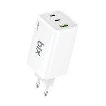 Bix Bx3p101g 100w Gan Üçlü Portlu Pd Pps Destekli Usb-c Usb-a Hızlı Şarj Adaptörü Laptop Telefon Uyumlu Beyaz