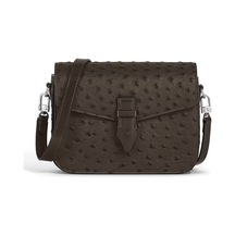 Montblanc Devekuşu Dokulu Deri Nib Çapraz Çanta 220472 Kahverengi