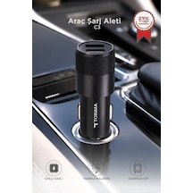 Premium Araç Şarj Aleti Soketi Çift Usb C3 Siyah Güç Şarjı Oto Aksesuar