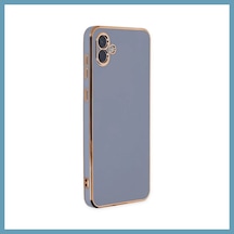 Bezos Samsung Galaxy A04 Uyumlu Kılıf Volet Silikon - Mavi Mbt06