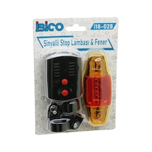 İbico İ18-028 Bisiklet Korna, Cob Led Fener Ve Sinyalli Stop Lambası 3'ü 1 Arada - 8 Sesli Pilli Çok Renkli