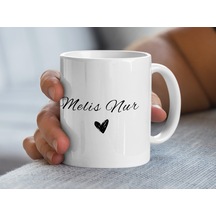 Melis Nur İsimli Kupa Bardak, İsimli Bardak, Hediye Kupa Bardak, Kahve Kupa Bardak Beyaz