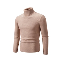 Koyu Kahverengi 2023 Sonbahar/kış Yeni Erkek Altlığı Yüksek Polo Yaka Örgü Düz Renkler Kazak Erkek Altlığı Koyu Kahverengi