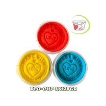 Doğal Oyun Hamuru - Eco Cup- 3'lü Ana Renkler Mavi - Kırmızı - Sarı 3x125gr