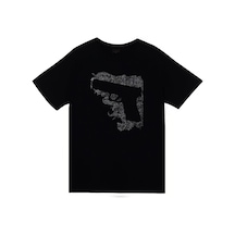 Tabanca Silah Baskılı T-Shirt Çok Renkli