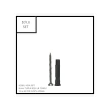 Dübel-vida Seti, Tuğla Boşluk Dübeli 8 Mm, 5,0x60 Yhb Sunta Vidası, 10 Adet