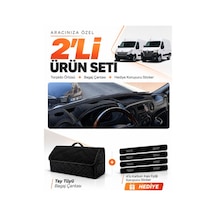 E-biz Renault Master 2011-2021 Uyumlu Torpido Örtüsü + Tay Tüyü Bagaj Çantası Seti - Siyah - Re037