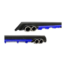 Hyundai I10 2017-2020 Mavi Krom Yuvarlak Egzozlu Difüzör Difizör Mat Mavi