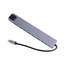 Type C Hub, 10 İn 1 4 Adet 3.0 Usb Çoklayıcı,4k Hdmi Bağlantısı,sd Tf Kart Okuyucu,rj45 Ethernet,2 Adet Usb C Pc Bağlantı Girişli Adaptörü Macbook İle Uyumlu Zr795 Acı Kahverengi