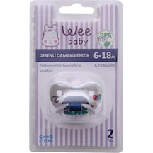 Wee Baby Desenli Damaklı Emzik 6-18 Ay No 2 -834 Mavi