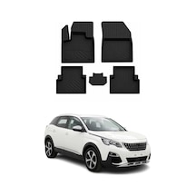Peugeot 3008 Access 2016-2024 Uyumlu 4d Havuzlu Paspas Kauçuk Siyah 5 Parça