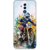 Huawei Mate 20 Lite Uyumlu Motorsikletçi Desenli Silikon Kılıf