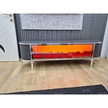 Bluetoothlu Şömineli Tv Ünitesi170x55x38 Açık Ceviz