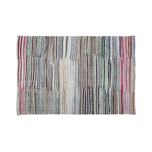 El Dokuması Vintage Yün-pamuk Çizgili Çaput Halı 32539 193 X 300 Cm Çok Renkli