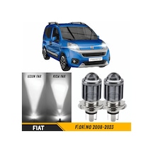 Fiat Fiorino 2008-2023 Uyumlu Mercekli Far Ampulü Led Xenon Beyaz Renk Far Şimşek Etkili Csp Led Lamba Uzun Kısa 2 Adet Takım