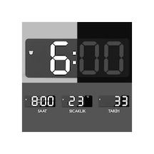 Masa Saati Derece Alarm Takvim Pil Dahil Değildir +şarjlı Led Işıklı Dijital Siyah Diğer