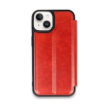 Newface Apple iPhone Uyumlu 14 Kılıf Flip Cover - Kırmızı Diğer