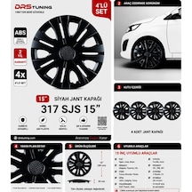 Ford Uyumlu 15 Inc Kırılmaz Parlak Siyah Jant Kapağı 1 Takım 4 Adet No:317