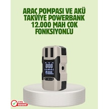 Araç Akü Takviye Cihazı Ve Lastik Şişirme Pompası 12.000 Mah Çok Renkli